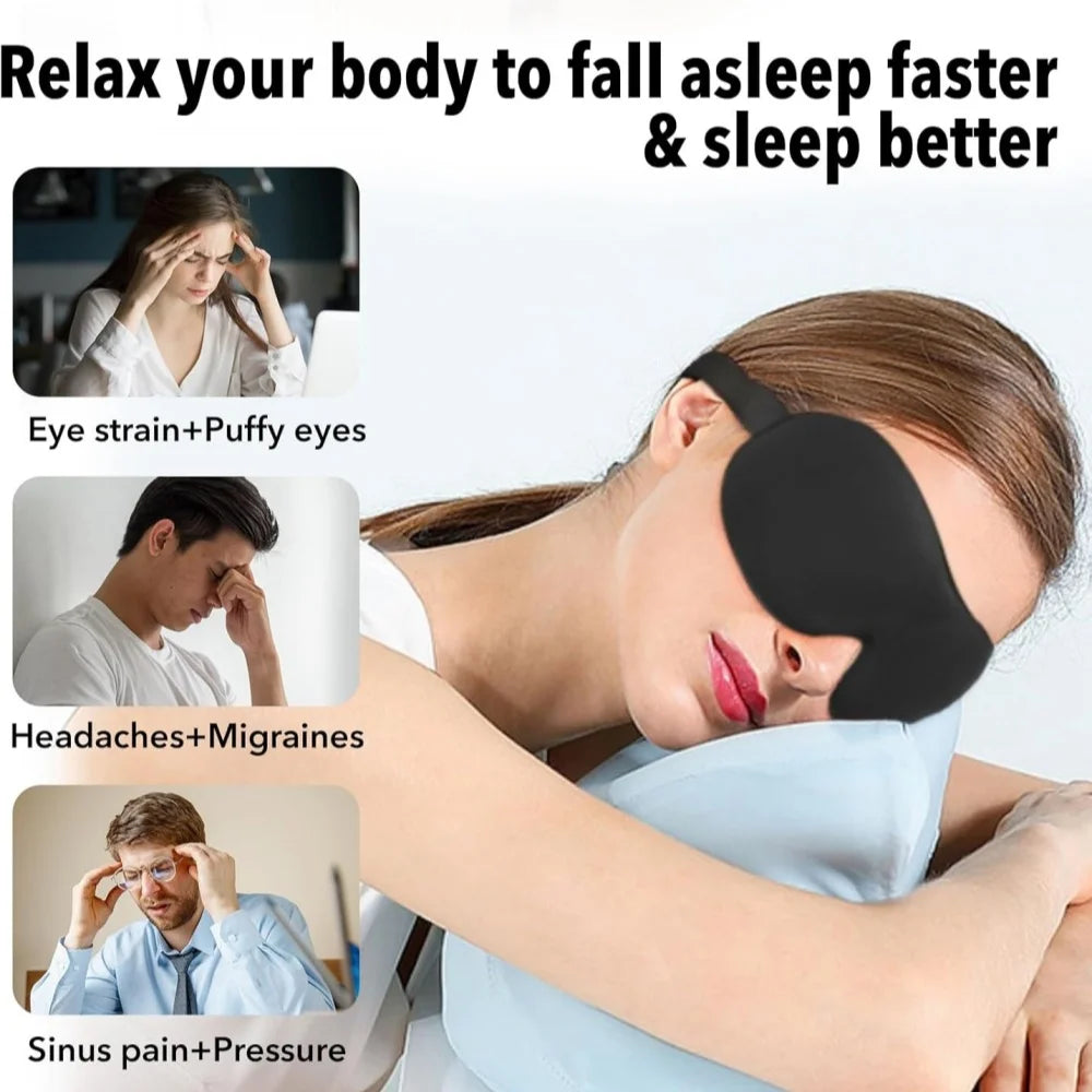 Antifaz 3D para Dormir, Máscara de Ojos de Espuma Viscoelástica Suave para Dormir, Viajar, Antifaz Ligero para Dormir, Cubre Ojos, Estilo Ligero